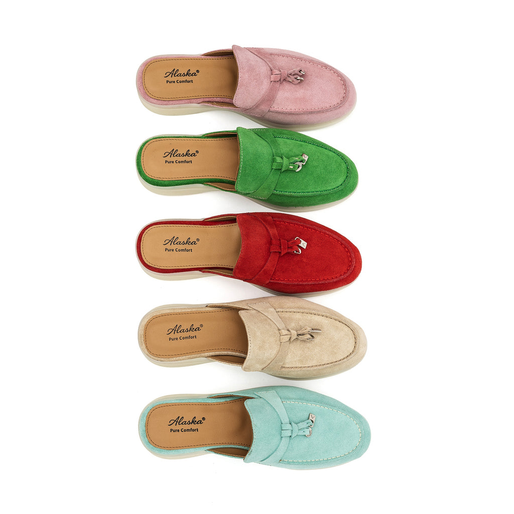 Como Suede Mules in Turquoise