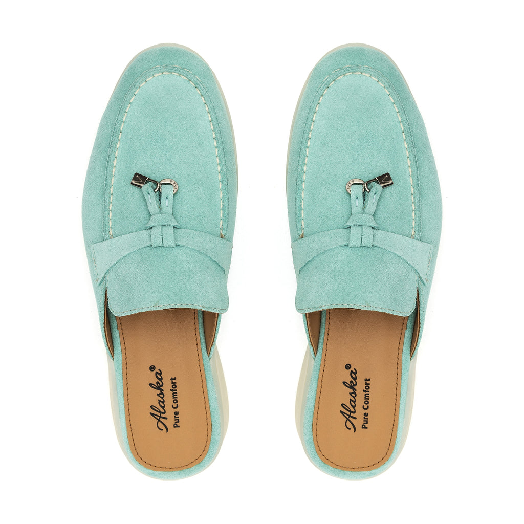 Como Suede Mules in Turquoise