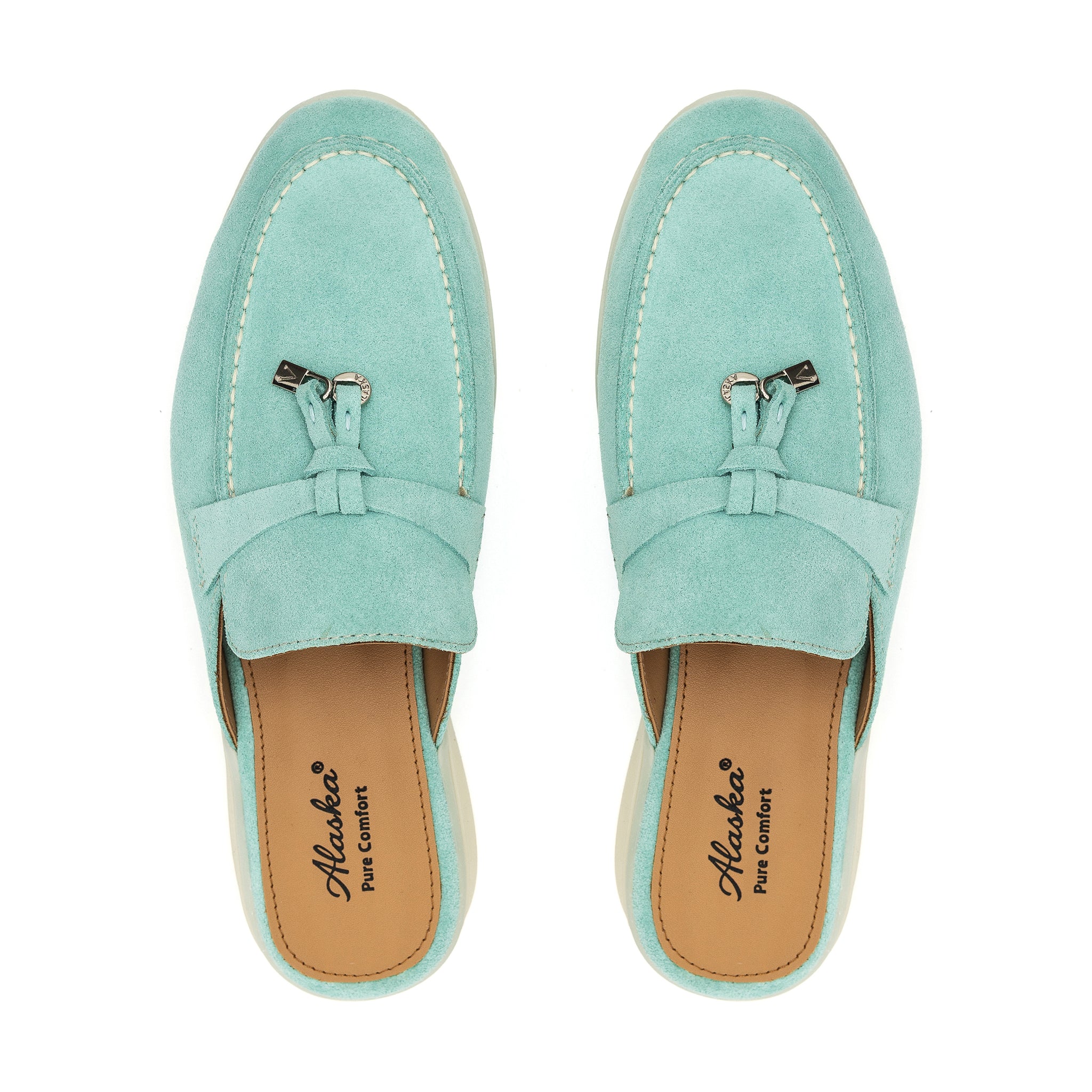 Como Suede Mules in Turquoise
