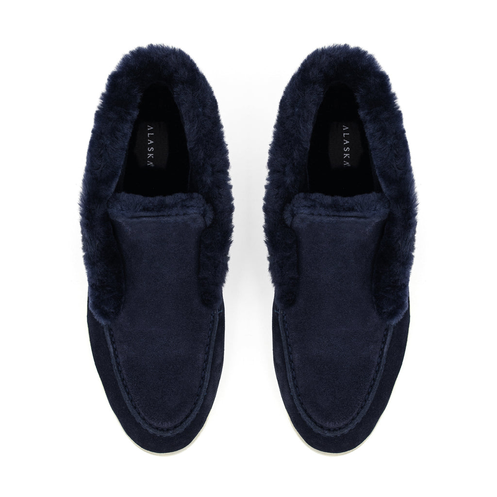 Norwood Genuine Shearling Loafer Boots in Blue