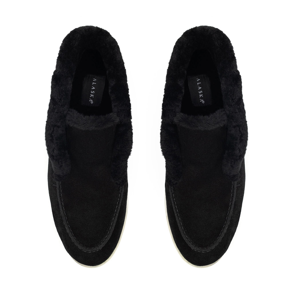 Norwood Genuine Shearling Loafer Boots in Black