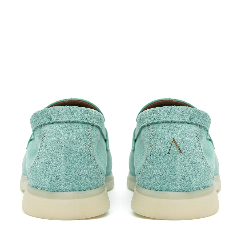 Torino Suede Loafers in Turquoise