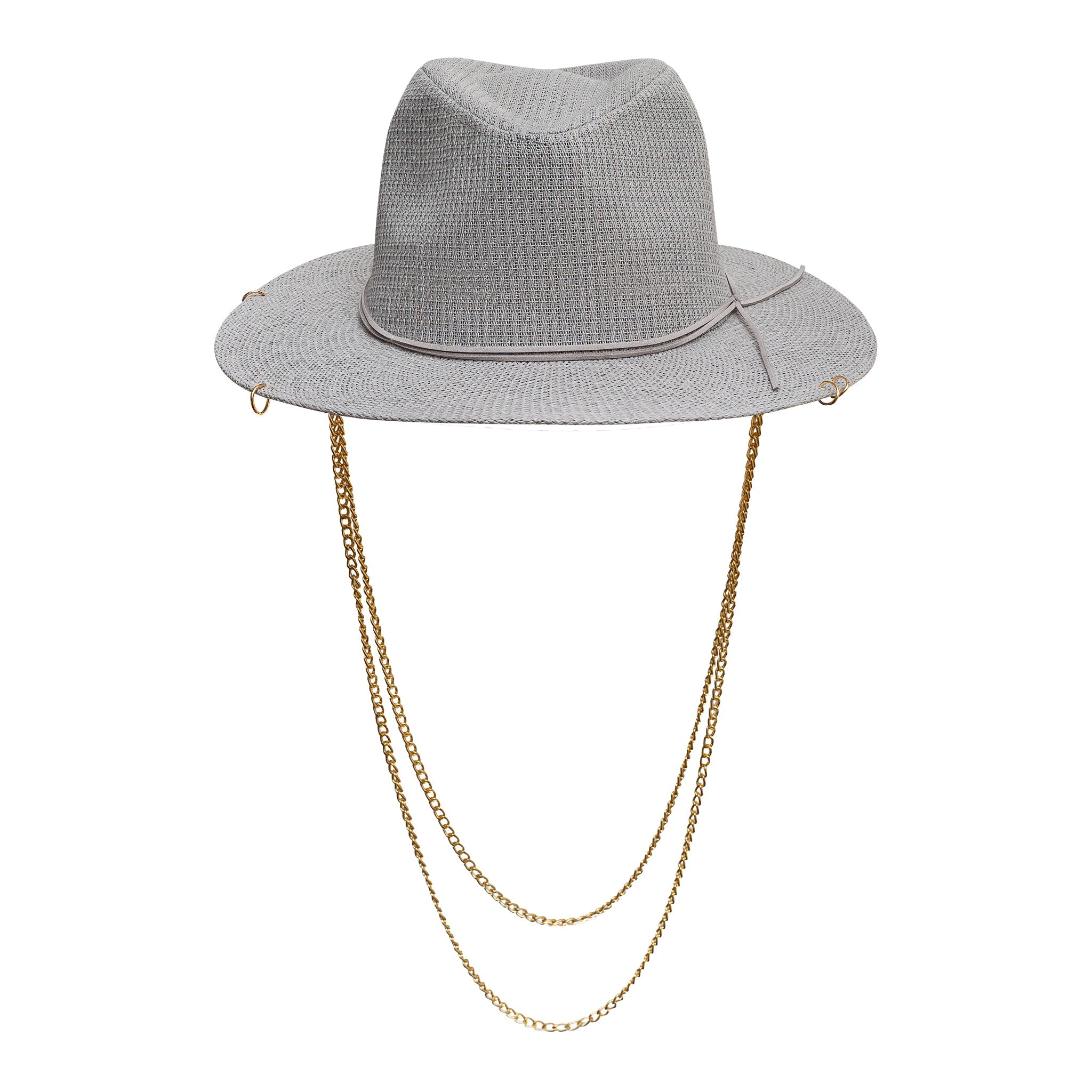 Antonella Double Chain Pierced  Hat in Grey