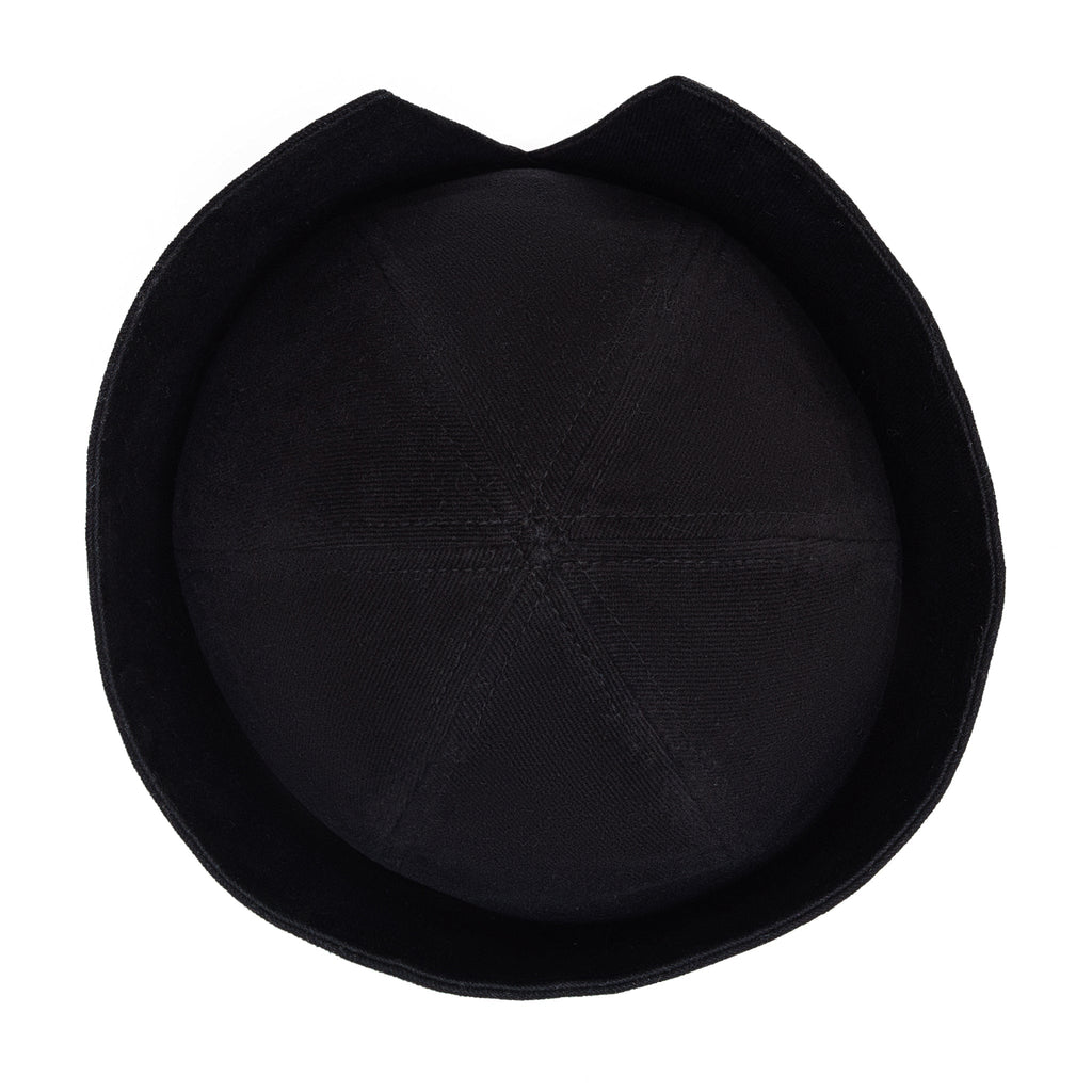 Sailor Cotton Folded Brim Hat in Black