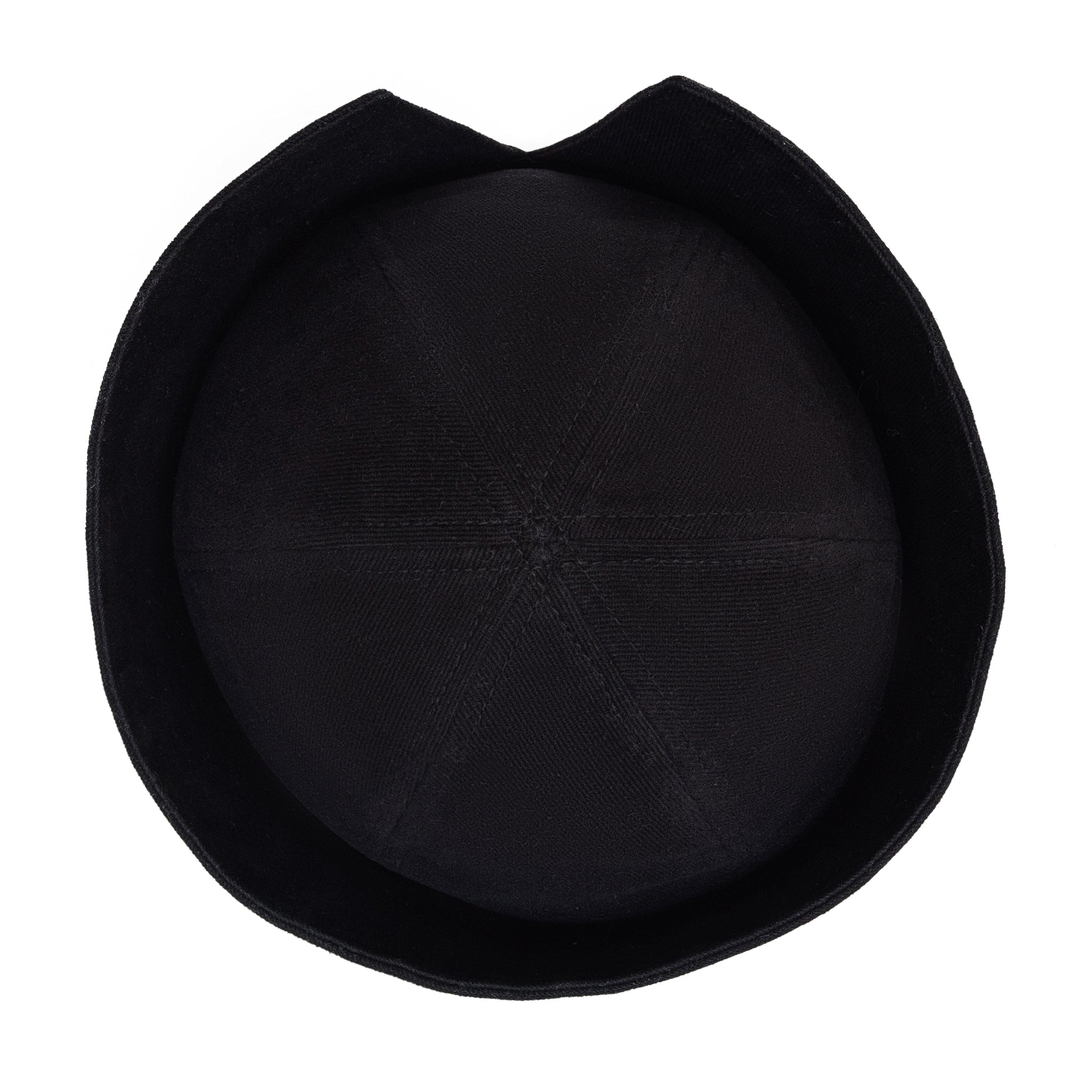 Sailor Cotton Folded Brim Hat in Black