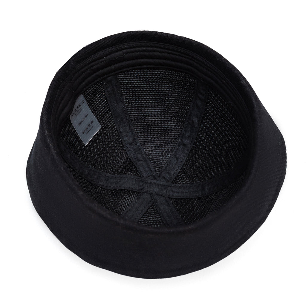 Sailor Cotton Folded Brim Hat in Black