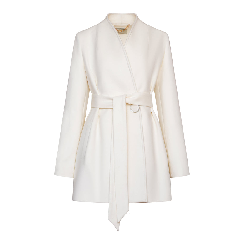 Opéra Cashmere Blend Overcoat in White