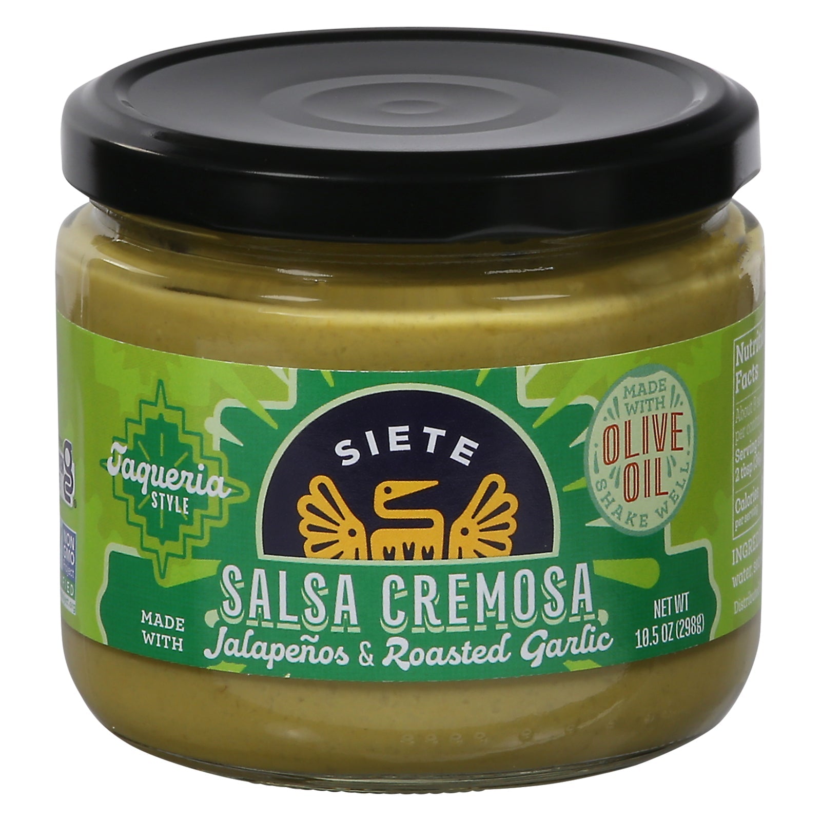 Siete Salsa Cremosa Jalapeño (Pack of 6) - 10.5 oz  - Creamy & Mild Heat