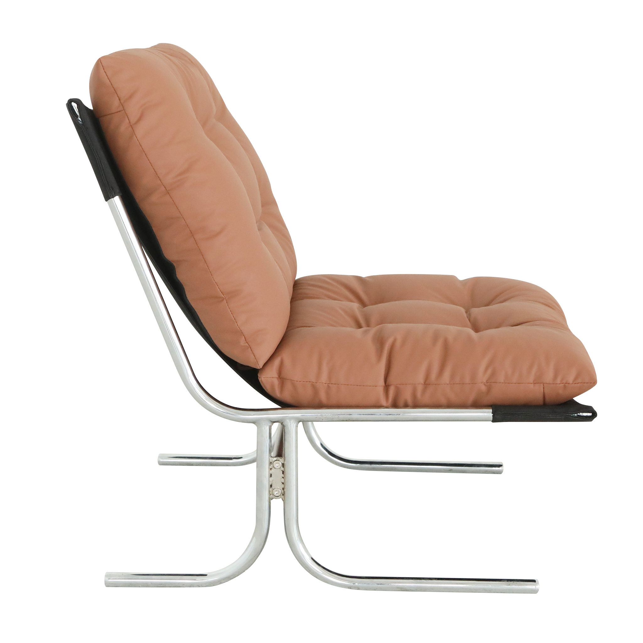 Accent Chair High Back Wingback Faux Leather Brown 27x32x39 In 350 LB