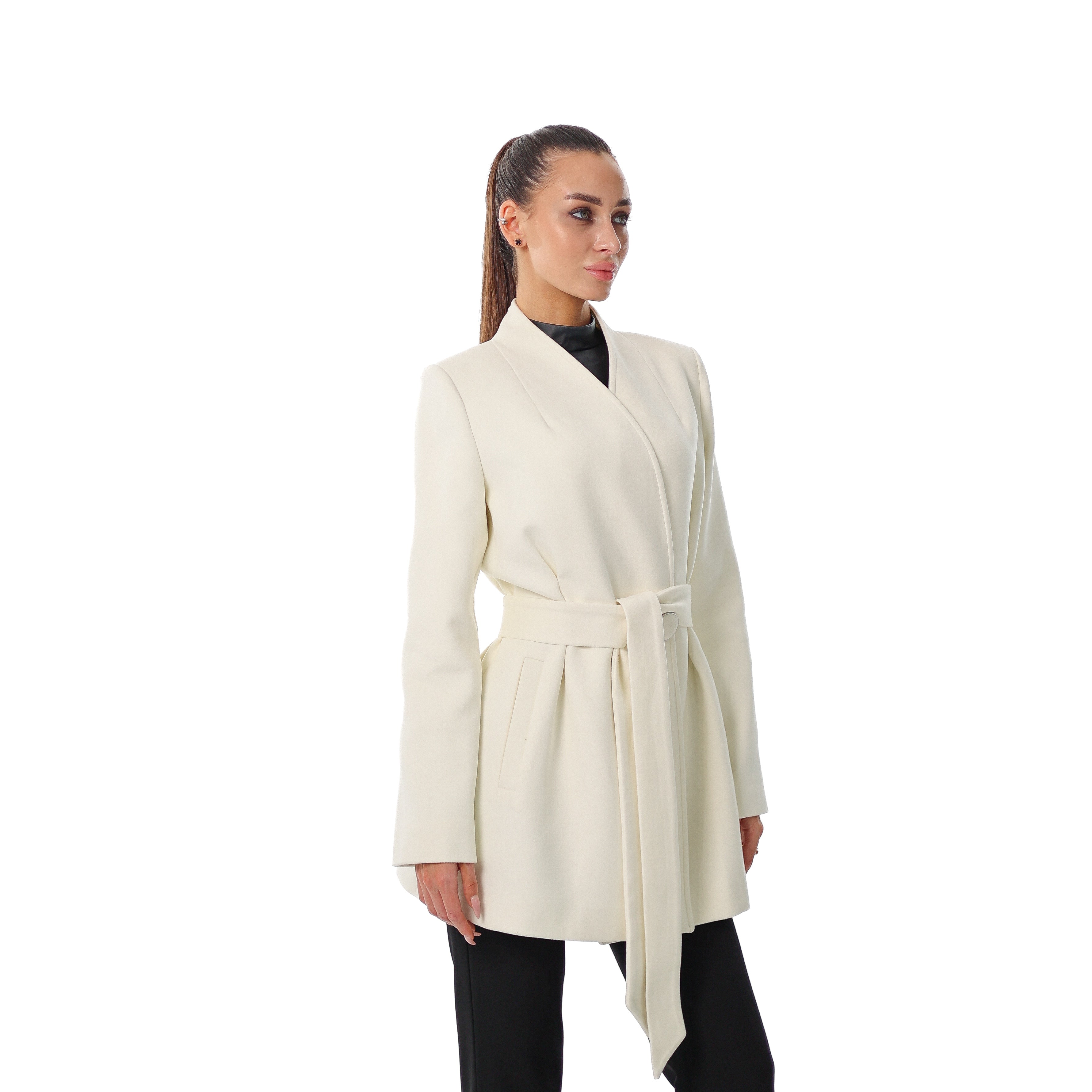 Opéra Cashmere Blend Overcoat in White