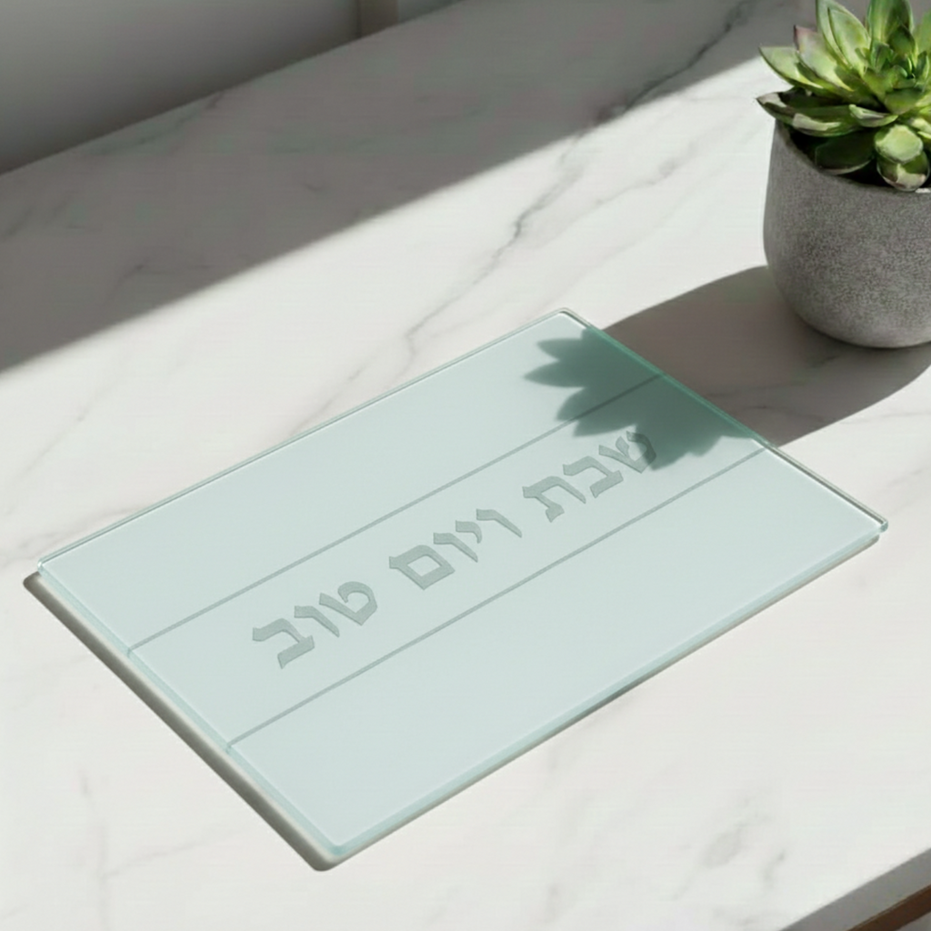 Modern Silver & White Shabbat Gift Set – Silver Spark Model