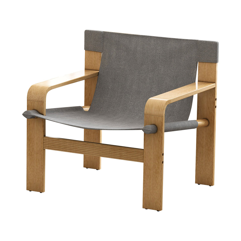 Mid-Century Accent Chair Dark Gray Linen 30x25x30