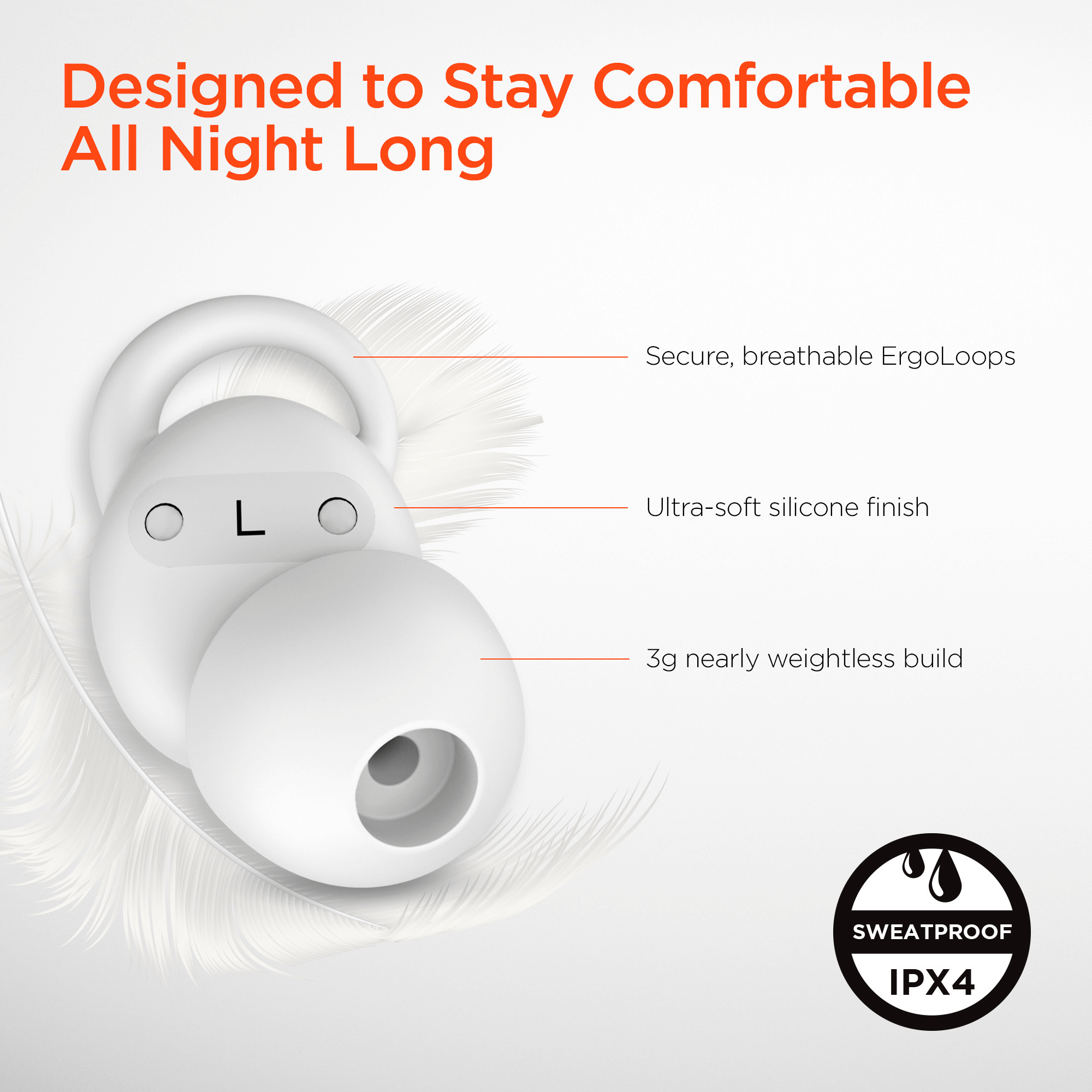 HyperGear SleepEEZ Mini Noise-Blocking True Wireless Earbuds for Sleeping