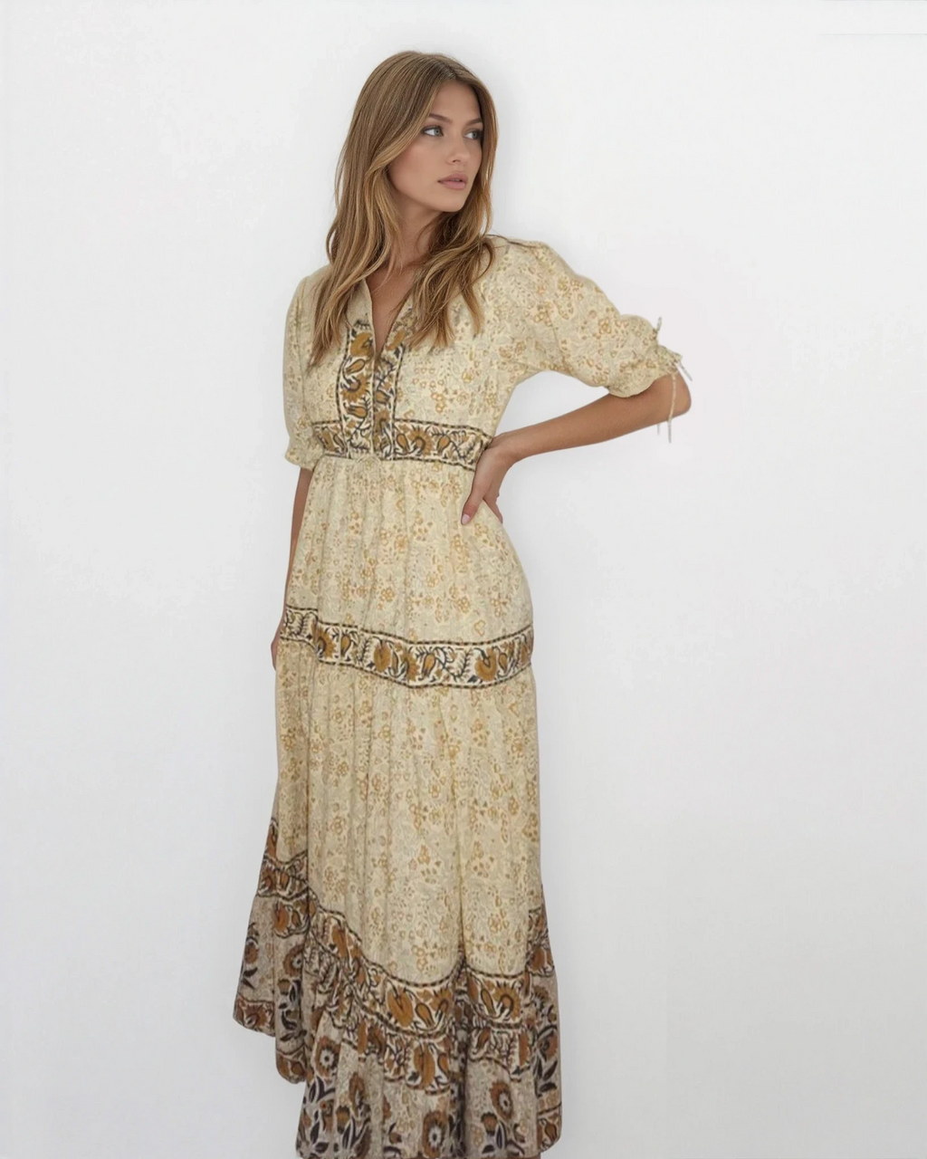 Grazia Dress in Black Jacobean