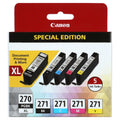 New, Pre-Owned - Canon PG-270XL Black and CLI-271 Black and color Ink Cartridges-5pack