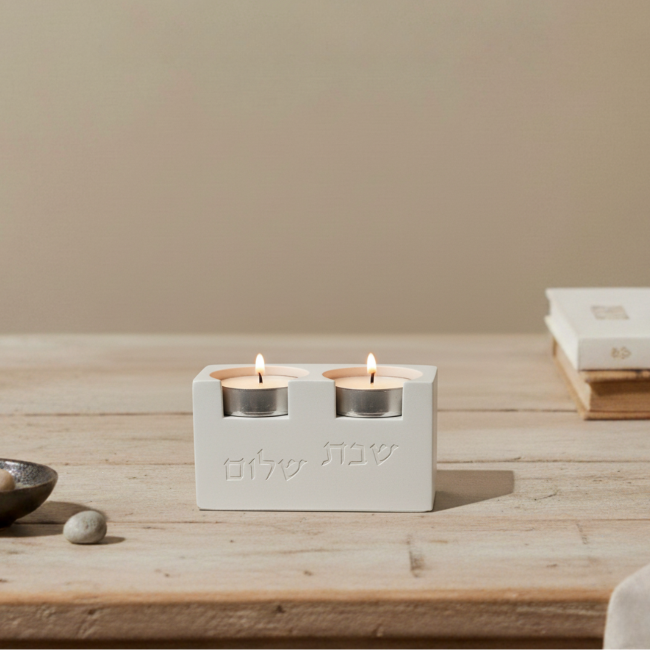 Concrete Sabbath Candle Holders – Cube Series