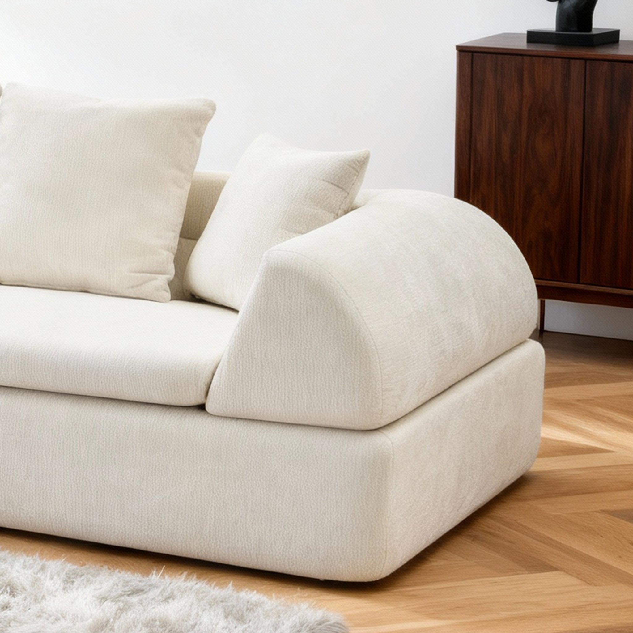 Sectional Sofa Cloud Modular White 4 Seat 104 In No Assembly Deep Seat