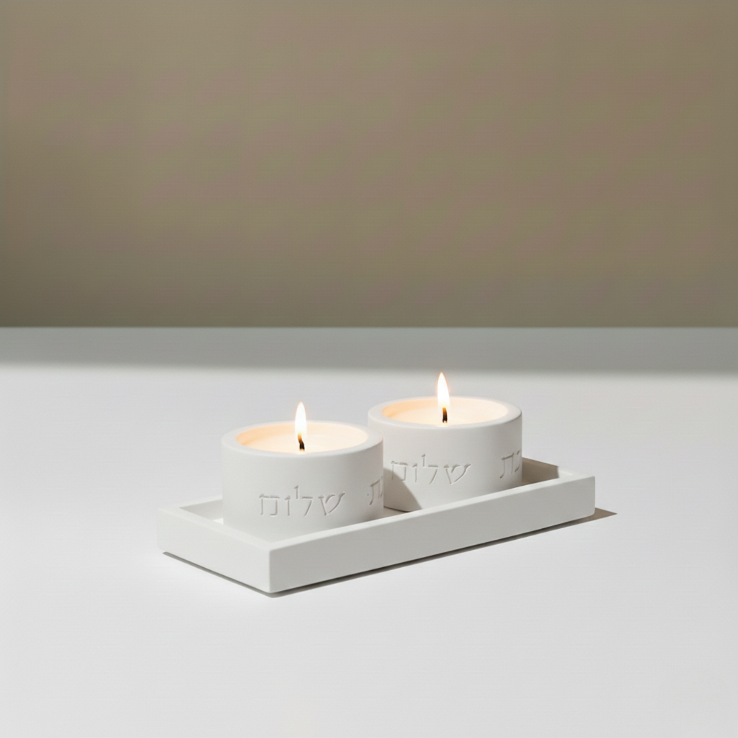 Set of Candle holders designed to sit on a modern concrete tray - Pure Line Series
