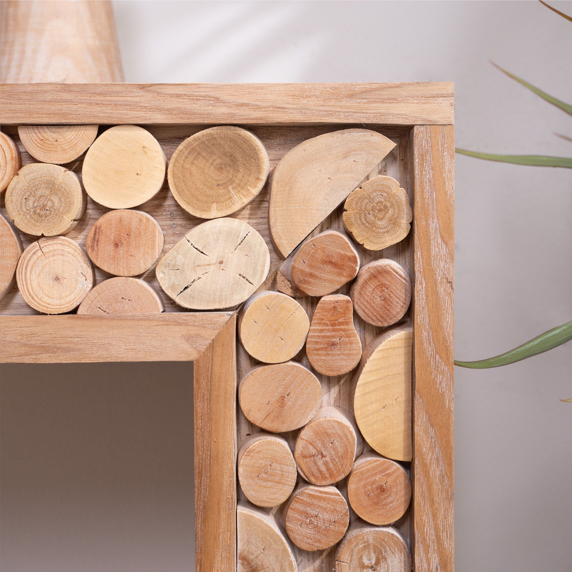 Rustic Wood Console Table With Natural Log Accents, Entryway Table, Narrow Sofa Table, Hallway Accent Table, Modern Farmhouse Style - Natural