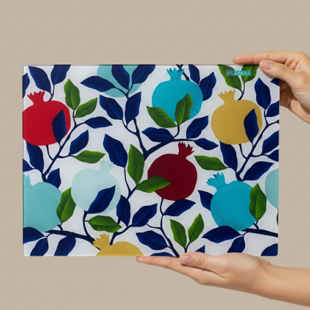 Luxury Tempered Glass Challah Tray for Shabbat – Rimon Glam Series