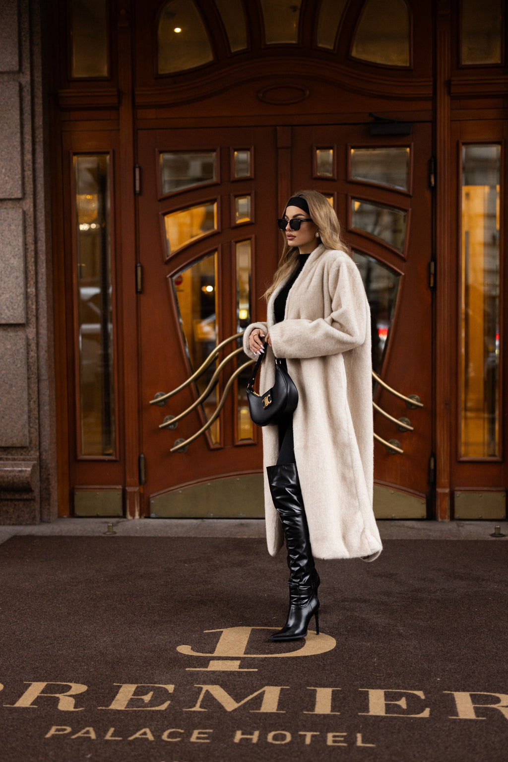 Sylvie Iconic Statement Fiber Coat in Ivory