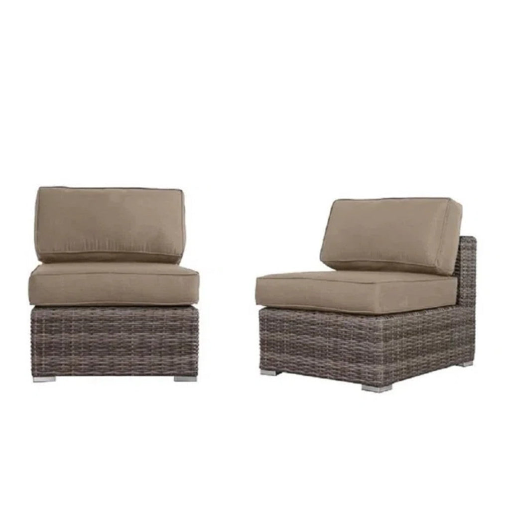 Outdoor Patio Set HDPE Wicker Mixed Gray 4 Piece Cupholder Seats 4