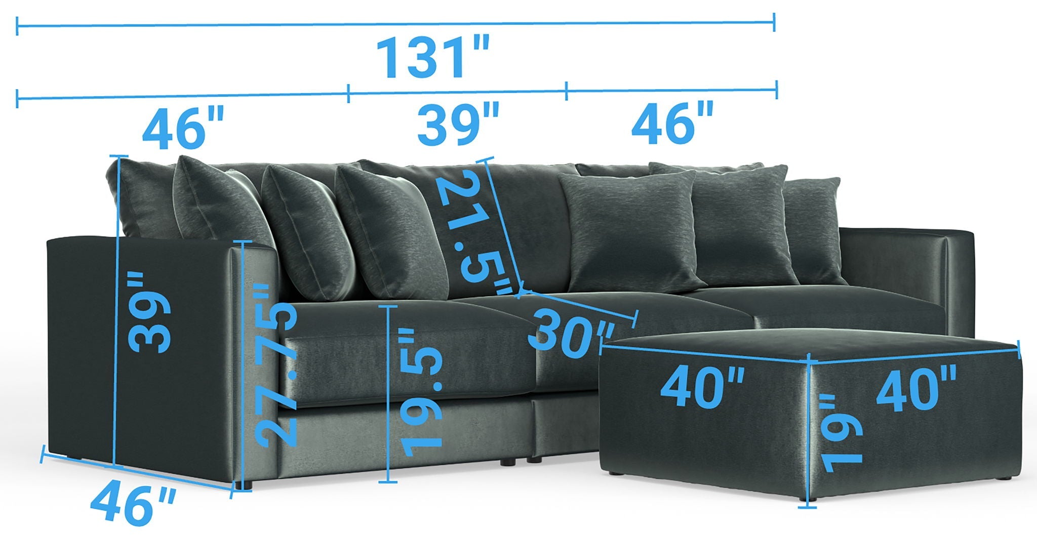 Remington - Modular Sofa And Cocktail Ottoman