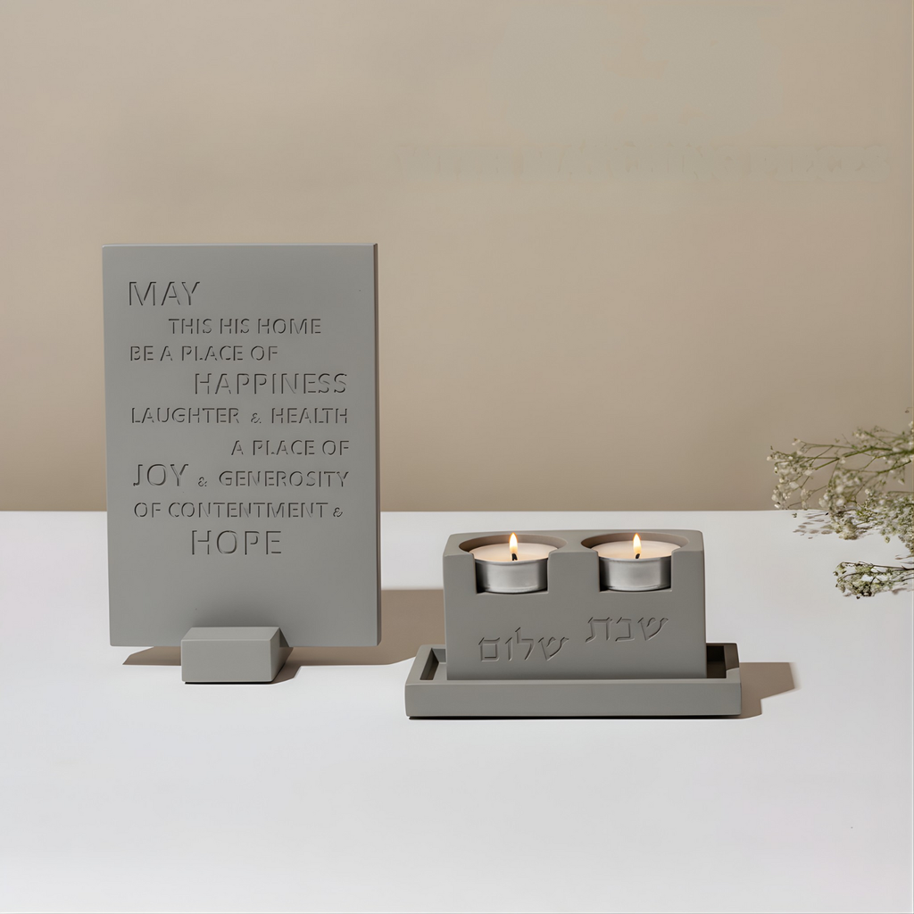 Concrete Sabbath Candle Holders – Cube Series