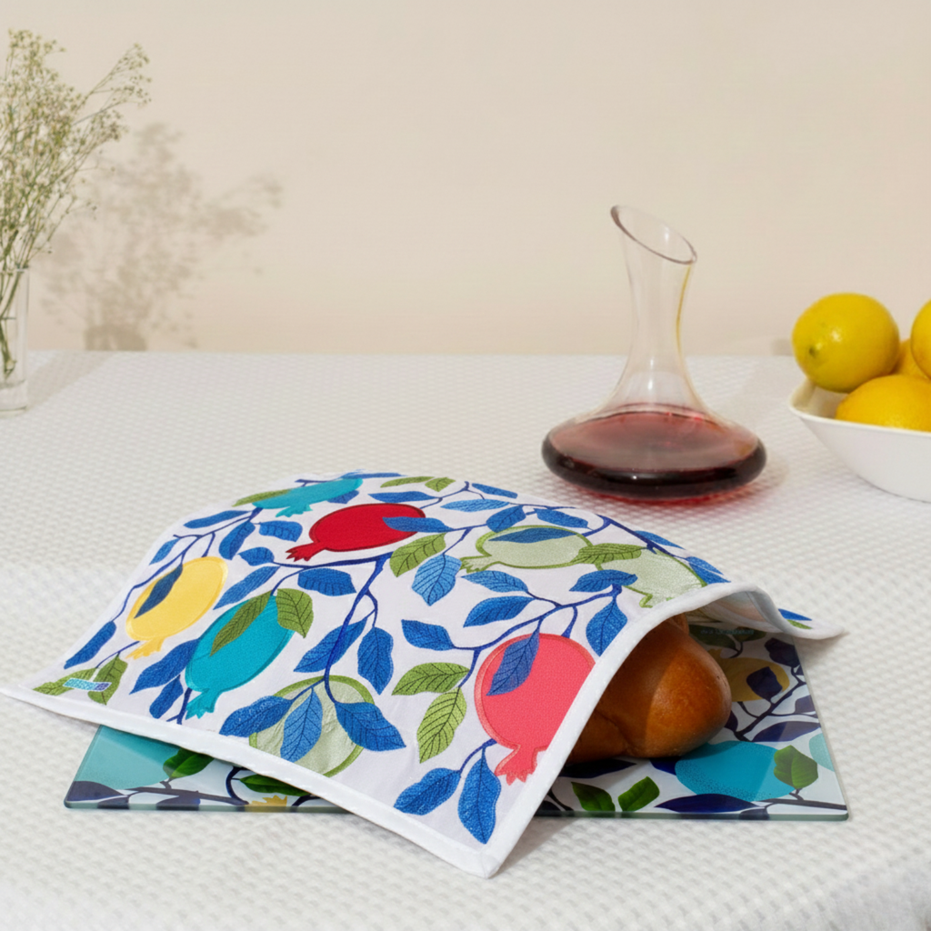 Luxury Tempered Glass Challah Tray for Shabbat – Rimon Glam Series