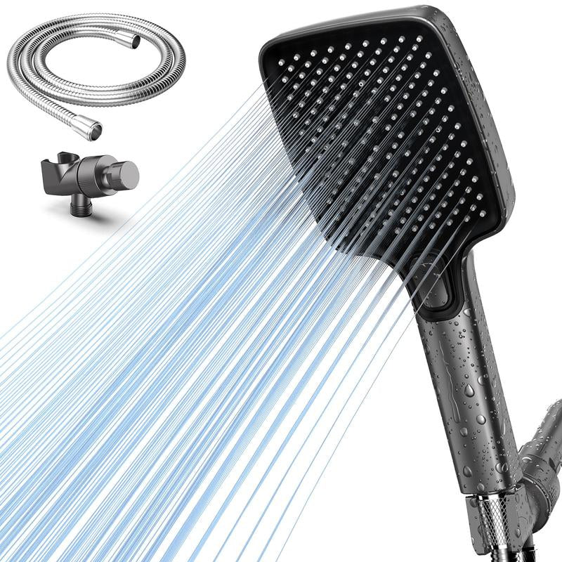 ROLAKUL High Pressure Multi-Mode Handheld Showerhead - Anti-Clogging Nozzles, Built-In Power Wash Function for Cleaning Tubs, Tiles and Pets, Extra-Long Stainless Steel Hose, Wall and Ceiling Mounts.
