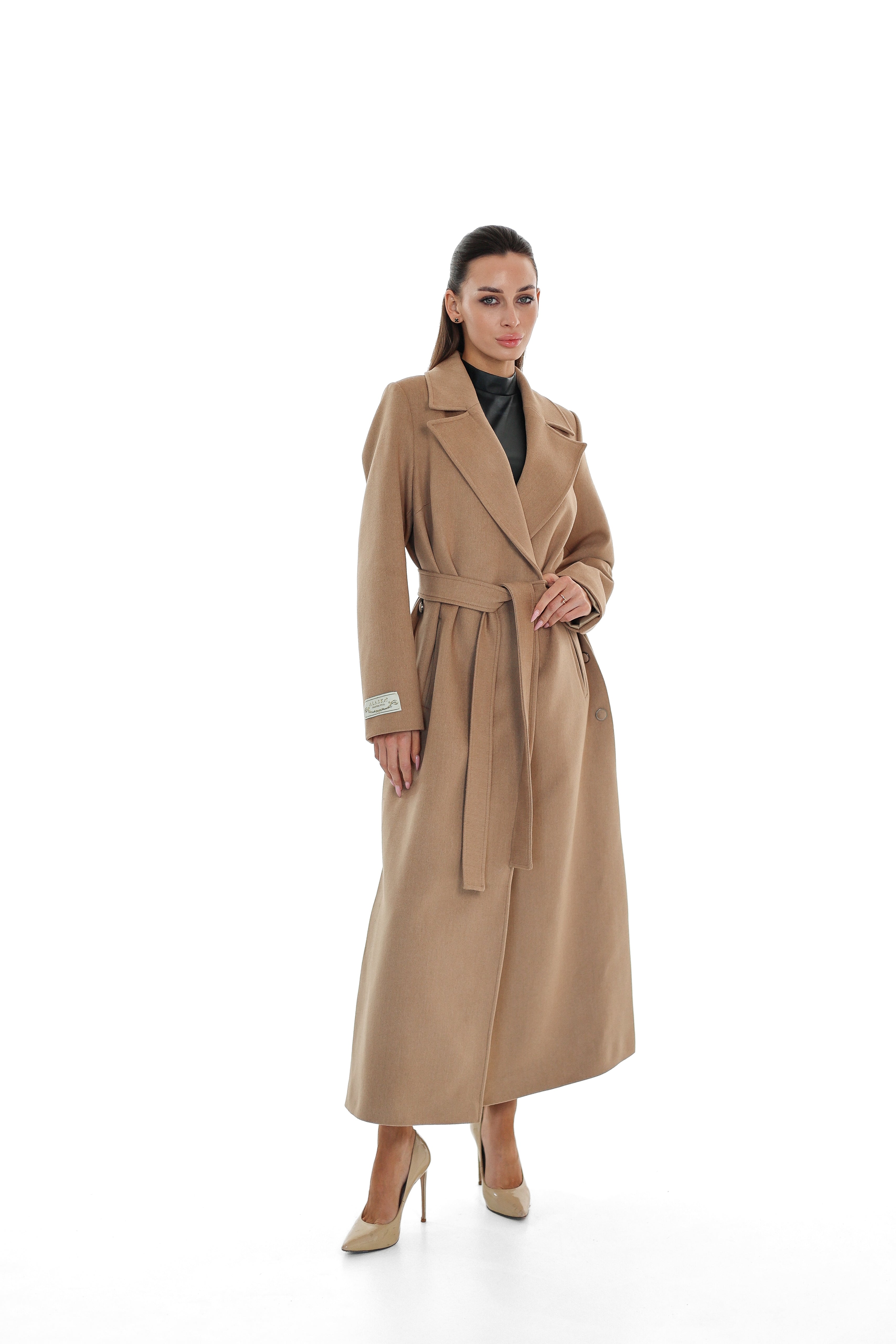 Aria Cashmere Blend Coat in Camel