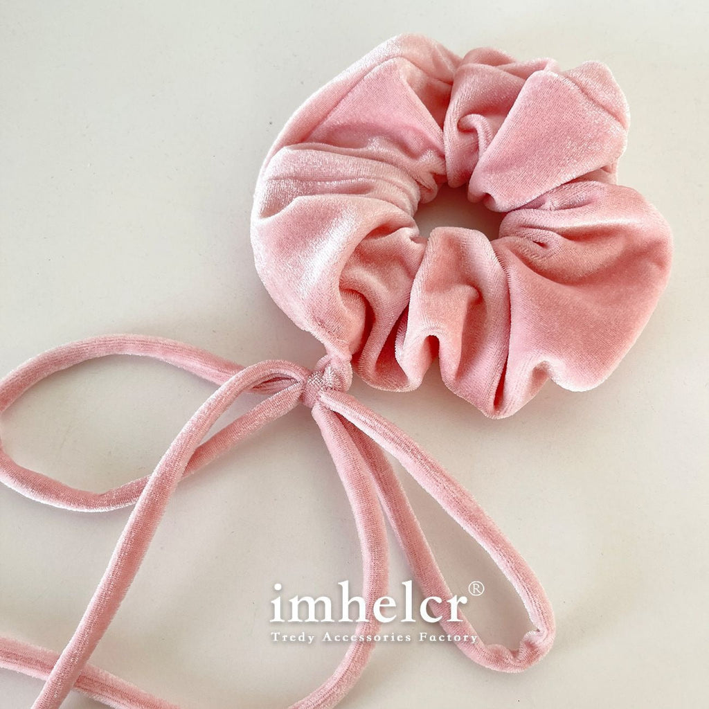 Vintage Velvet Long Ribbon Bow Large Intestine Hair Loop Head Rope Female