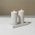 Set of candlesticks for Shabbat with a designed concrete tray - Stone Glow Series