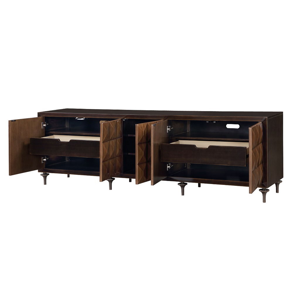 Diya - Console Cabinet - Forged Bronze & Espresso