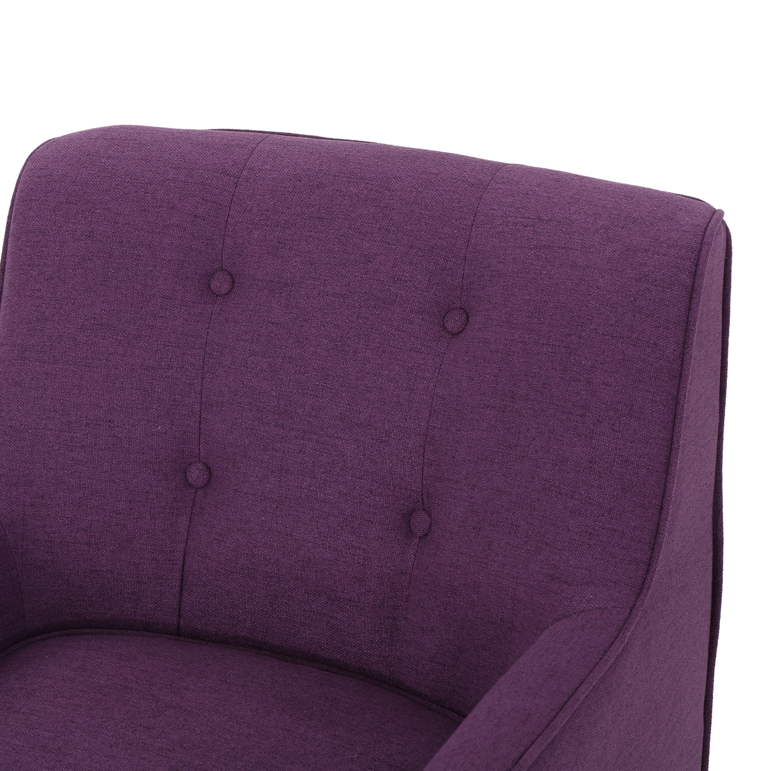 Accent Chair Mid-Century Tufted Purple Fabric 25x30x31