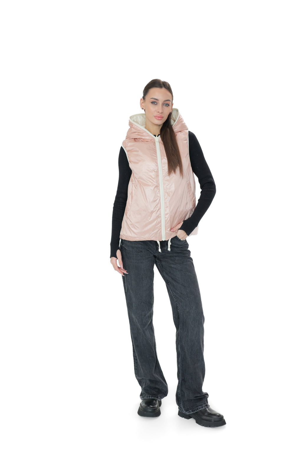 ⇆ Reversible Light Insulated Vest Powder | Ivory