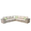 Outdoor Sectional Set PE Wicker Aluminum Gray 9 Piece Modular Seats 6