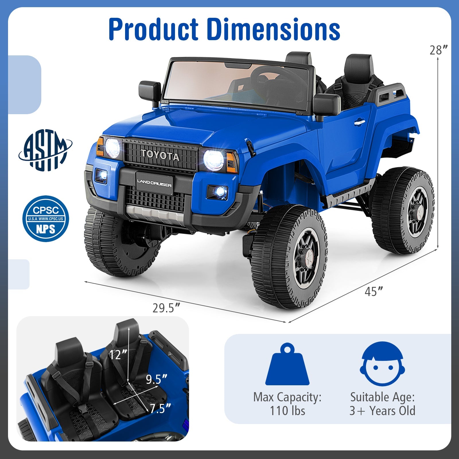 24V 2 Seater Ride on Car 4WD/2WD Switchable for Kids with Remote for Ages 3+