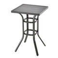 24 Inch Patio Bar Height Table with Aluminum Tabletop and Adjustable Foot Pads