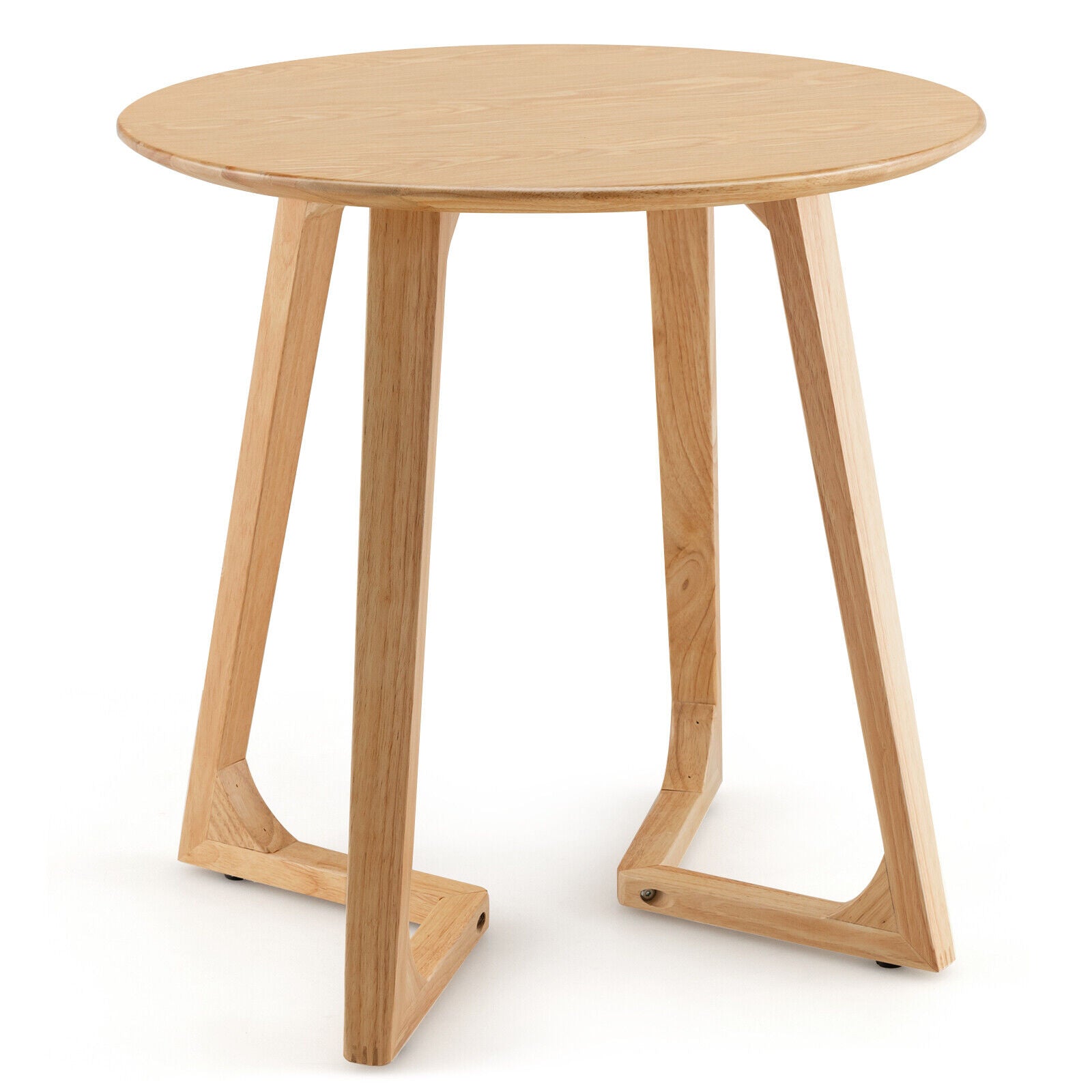 24 Inch Round End Table with Adjustable Foot Pads Natural