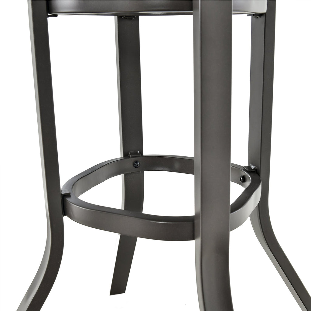 24 Inch Patio Bar Height Table with Aluminum Tabletop and Adjustable Foot Pads