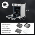 24 Inches Freestanding Natural Gas Range with 4 Burners Cooktop