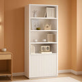 72 Inch Tall Bookcase With Doors 7 Tier Storage Enclosed Cabinets