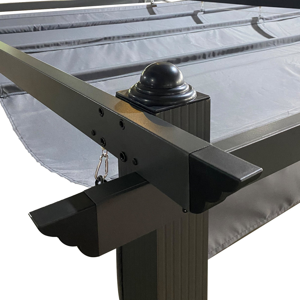 Pergola Replacement Canopy Gray Polyester UV Water-Resistant 10x10 Ft