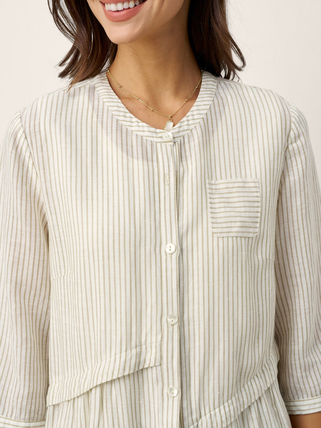 Linen-Lyocell Deconstructed Asymmetric Front Pleat Mini Dress EULALIE