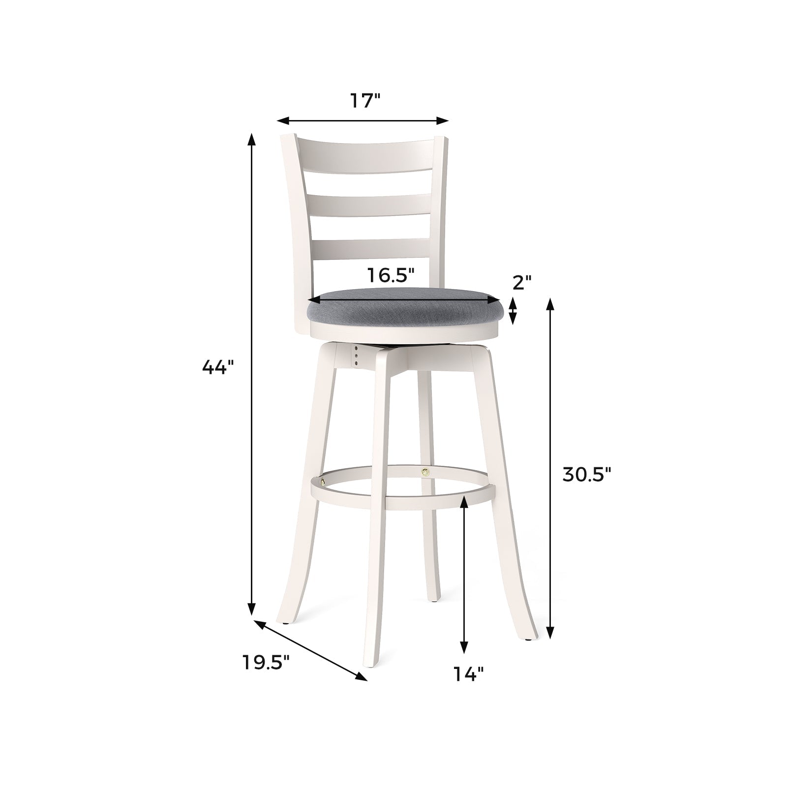 25"/30.5" Swivel Barstools Set of 2 360¬∞ Rotating Bar/Counter Height Chairs with Upholstered Seat