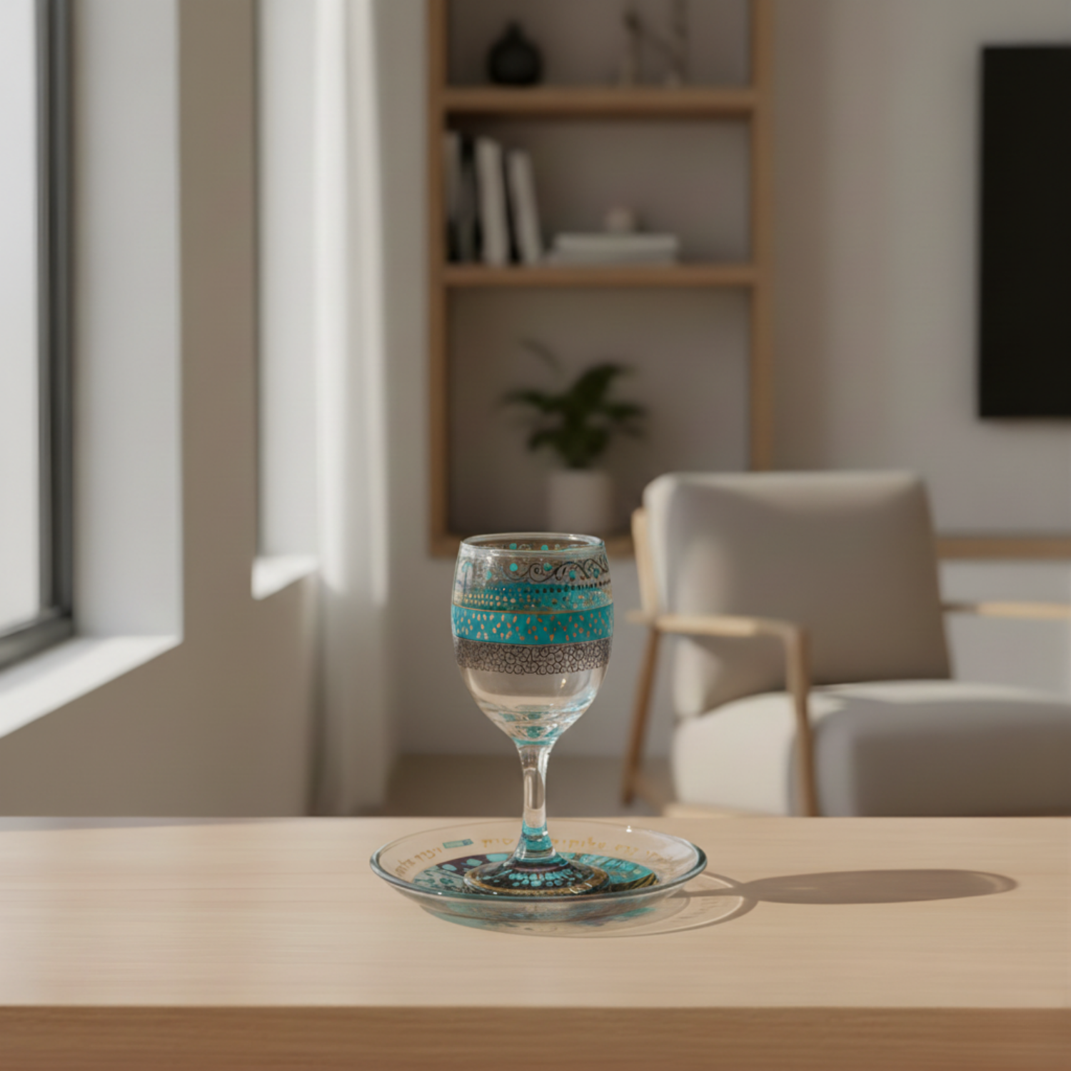 Chic Glass Kiddush Cups with Vibrant Colors – Aqua Spirit Series