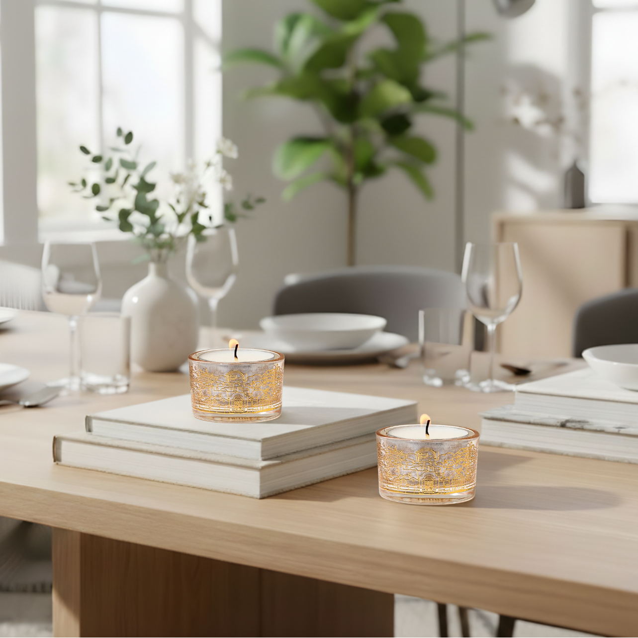 Contemporary Shabbat Candle Holders – Jerusalem Glass Series