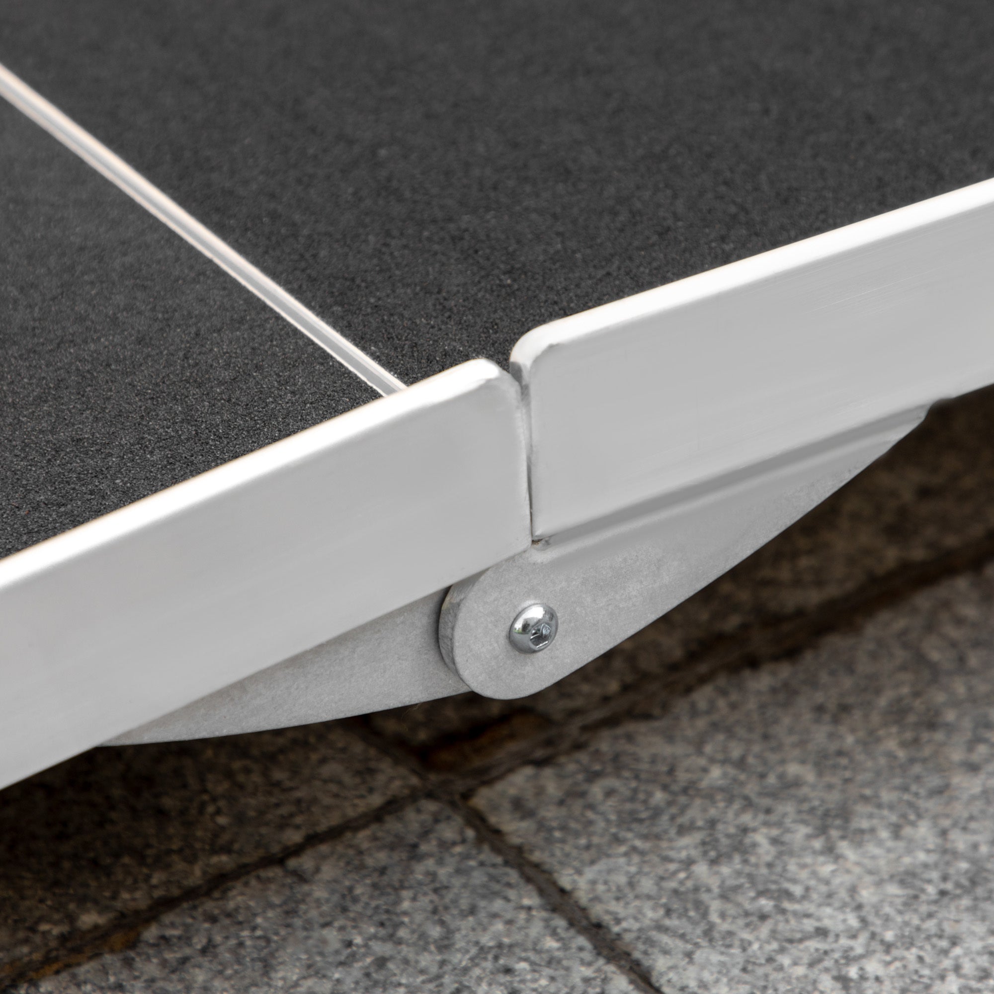 Wheelchair Ramp Aluminum 8 Ft Folding Non-Slip Side Rails 594 LB Portable