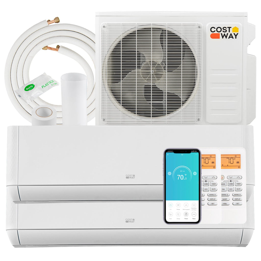 27000 BTU 2 Zone 22 SEER2 Mini Split AC with Heat Pump